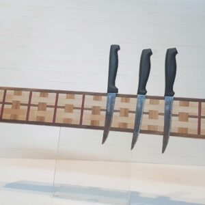 Magnetic 8 Knife Rack - Walnut Trim