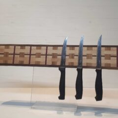 Magnetic 8 Knife Rack - Walnut Trim