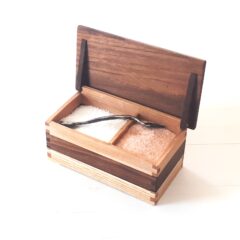 Salt Box With Spoon - Walnut Top