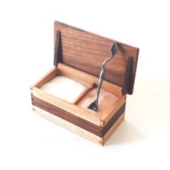 Salt Box With Spoon - Walnut Top - Image 3